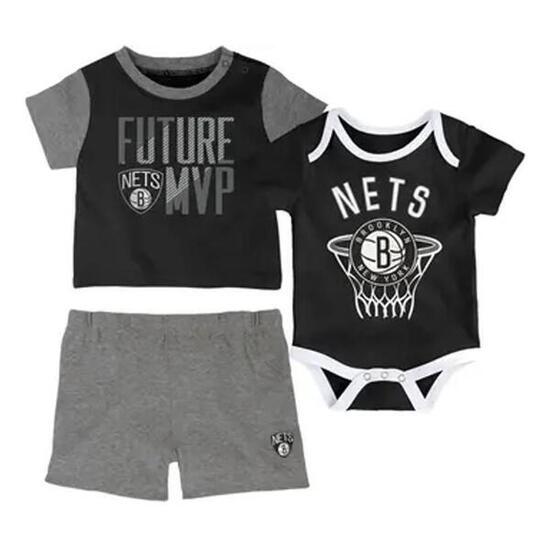 NBA Brooklyn Nets Baby Jongens 3-Delige Outfit Zwart