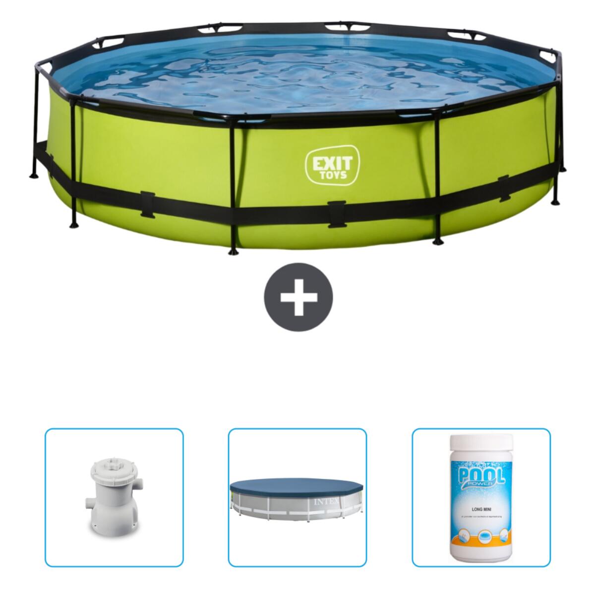 Exit Toys - Piscine Ronde - 360x76 Cm + Accessoires Cb87 - Piscine - Vert - No Size - Decathlon
