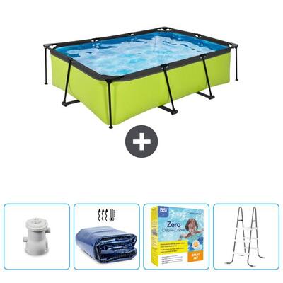 Zwembad rechthoekig - 220x150x65 cm + accessoires cb13