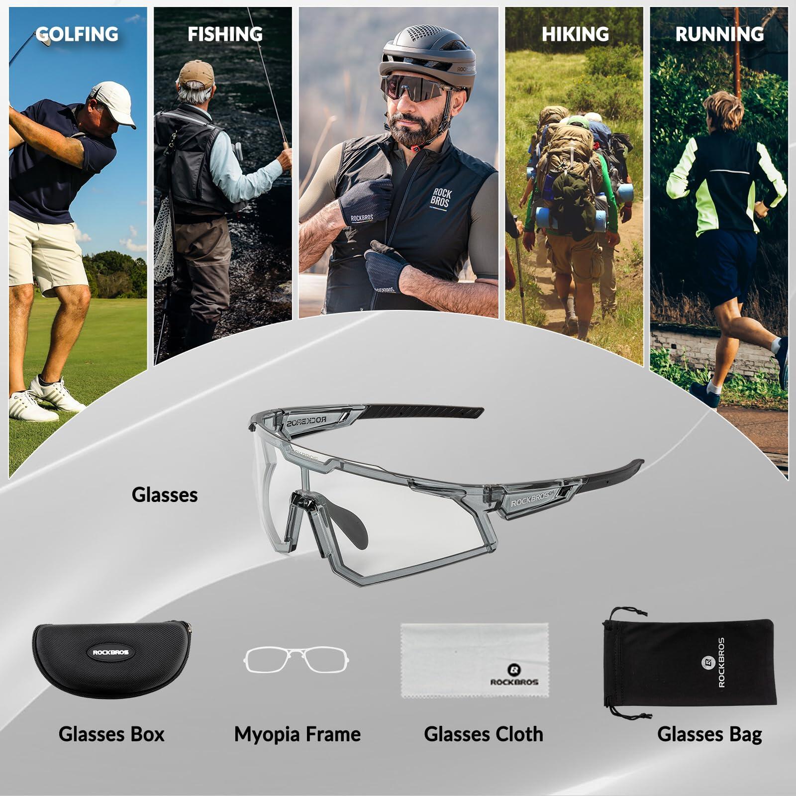 ROCKBROS Lunettes Photochromique de Cyclisme Coupe-Vent Lunettes de VTT 6/6