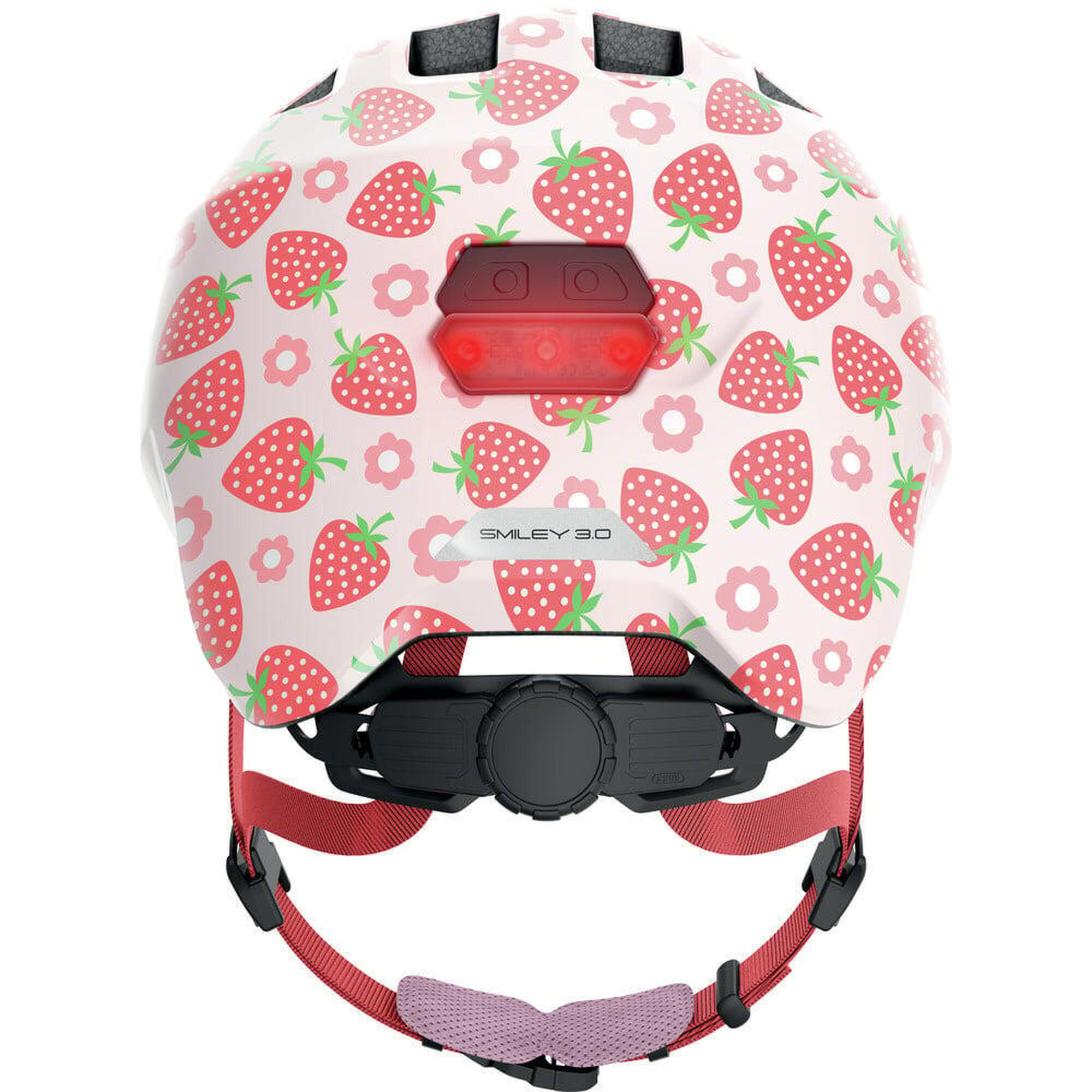 ABUS Casque De Loisirs Pour Enfants Smiley 3 0 LED Rose Strawberry abus-casque-de-loisirs-pour-enfants-smiley-3-0-led-rose-strawberry