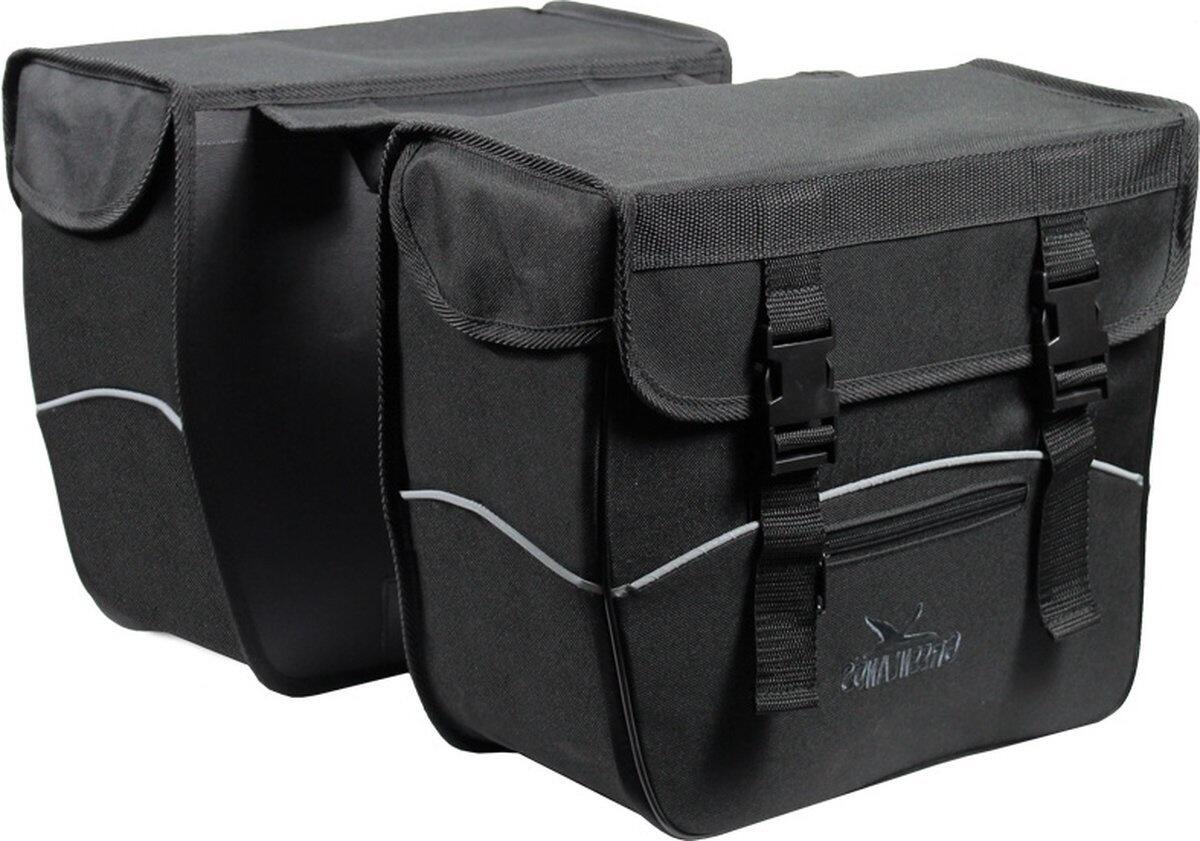 GREENLANDS Greenlands Dubbele Fietstas Pannier - Voorgevormd - 34L - Zwart