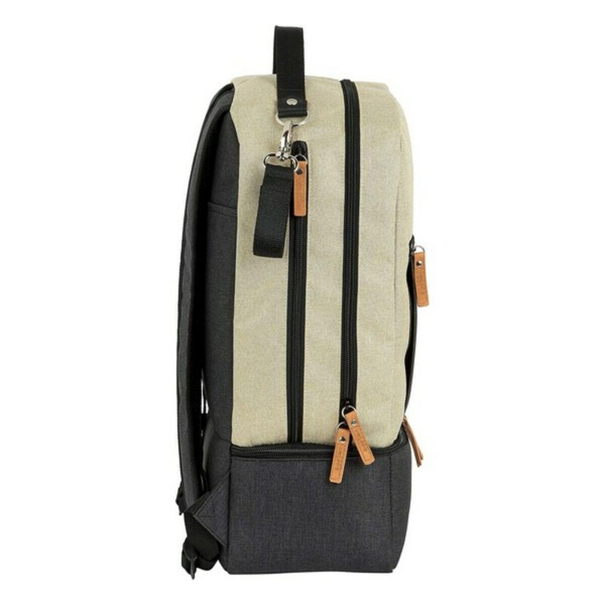 Saco de Desporto com Porta-sapatos Safta M883 Bege 4/5