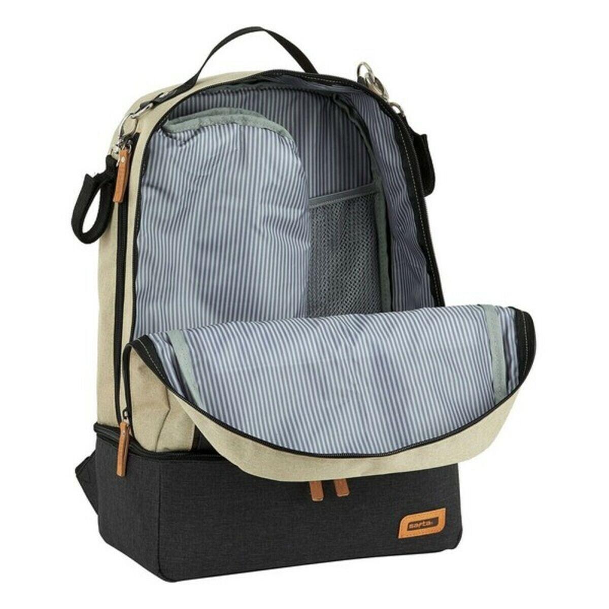 Saco de Desporto com Porta-sapatos Safta M883 Bege 5/5