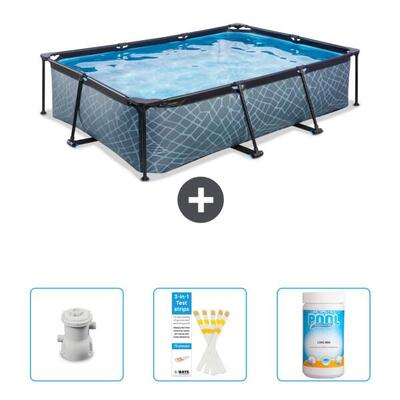 Zwembad rechthoekig - 300x200x65 cm + accessoires cb73