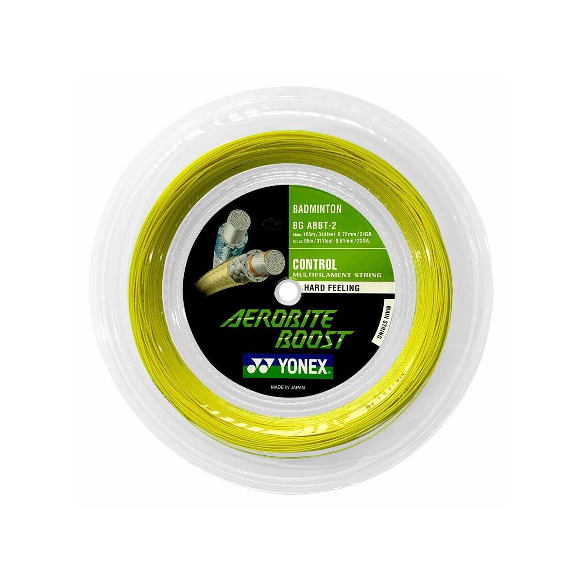 Yonex - Bobine Aerobite Boost 200m - Cordage Raquette - Gris|jaune - No Size - Decathlon