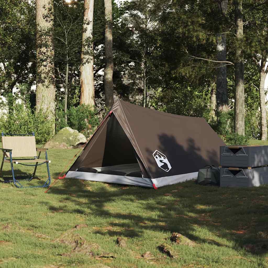 Tenda da campeggio impermeabile VidaXL per 2 persone marrone 3/7
