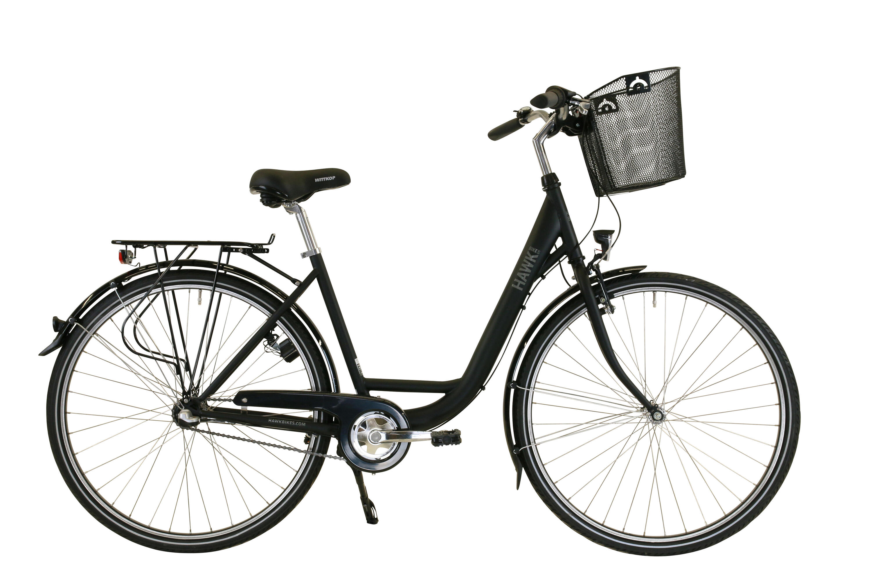 HAWK BIKES HAWK City Wave Premium Plus inkl. Korb Fahrrad Damen 28 Zoll 3 Gang