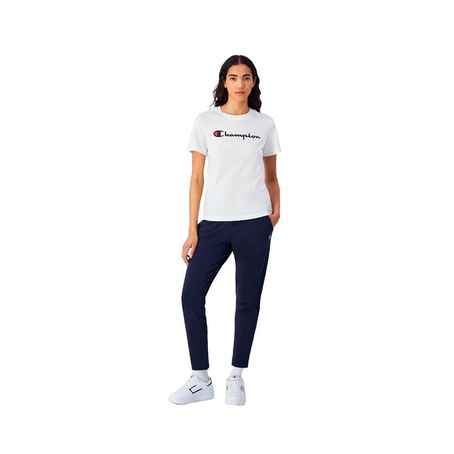 Champion TEE Light Cotton Jersey Donna Logo Grande Cotone Bianco, XL 2/4