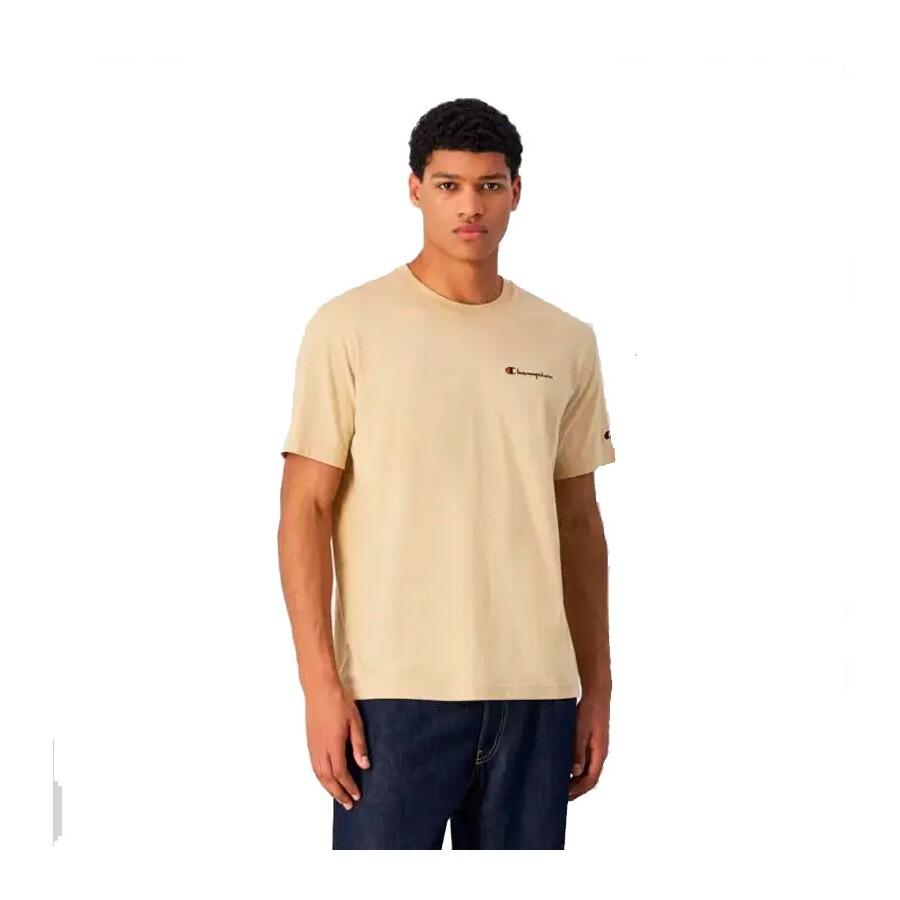 Champion SS TEE Light Cotton Jersey  Uomo Logo Piccolo Cotone Beige,XL 2/4