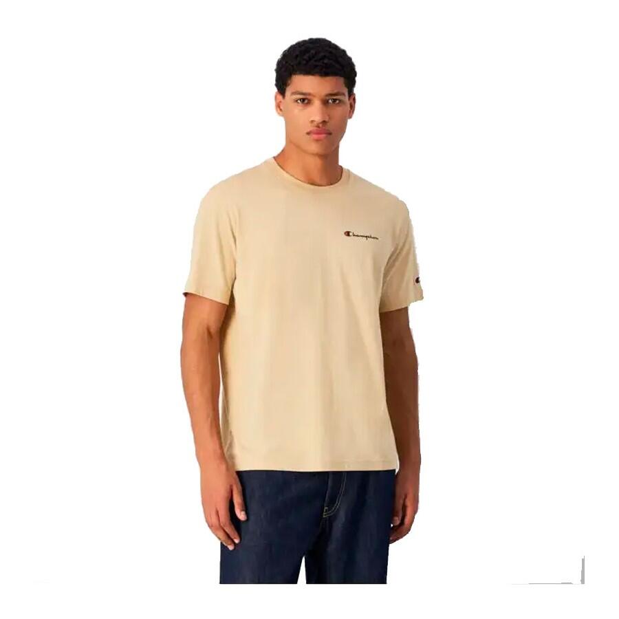 Champion SS TEE Light Cotton Jersey  Uomo Logo Piccolo Cotone Beige,XL 4/4