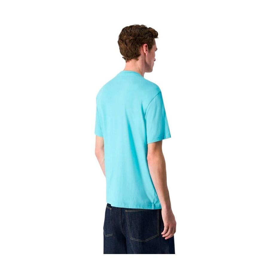 Champion TEE Light Cotton Jersey Uomo Logo Grande Cotone Celeste,M 3/5