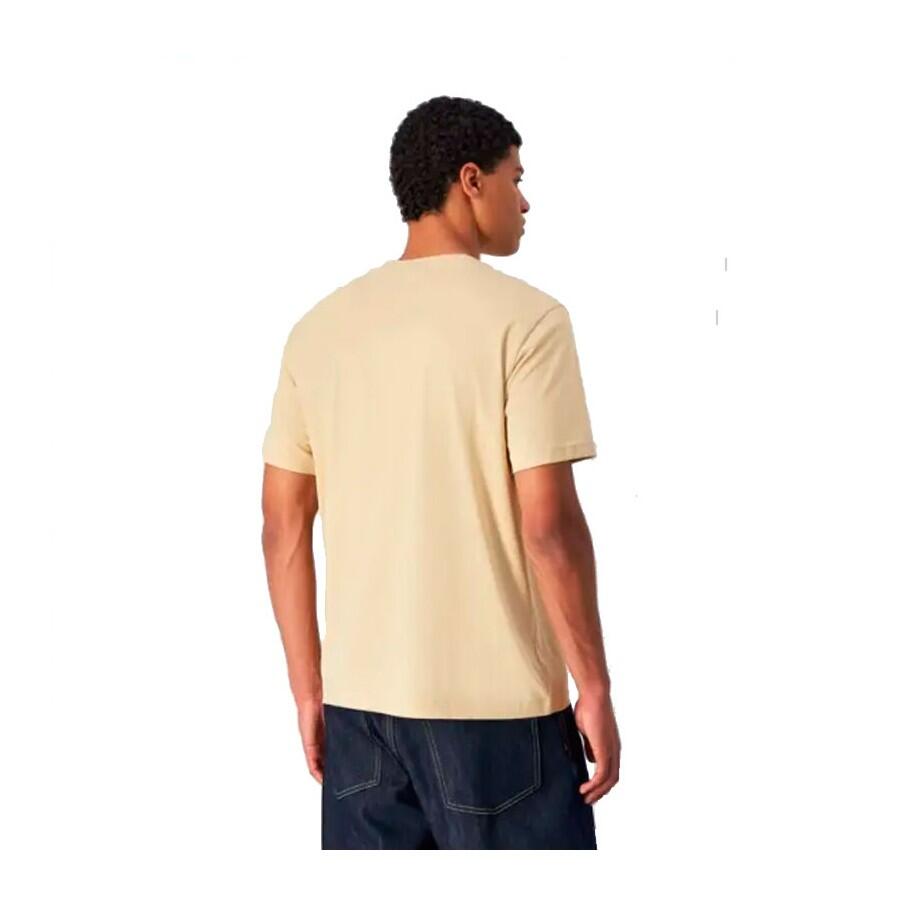 Champion SS TEE Light Cotton Jersey  Uomo Logo Piccolo Cotone Beige,L 3/4