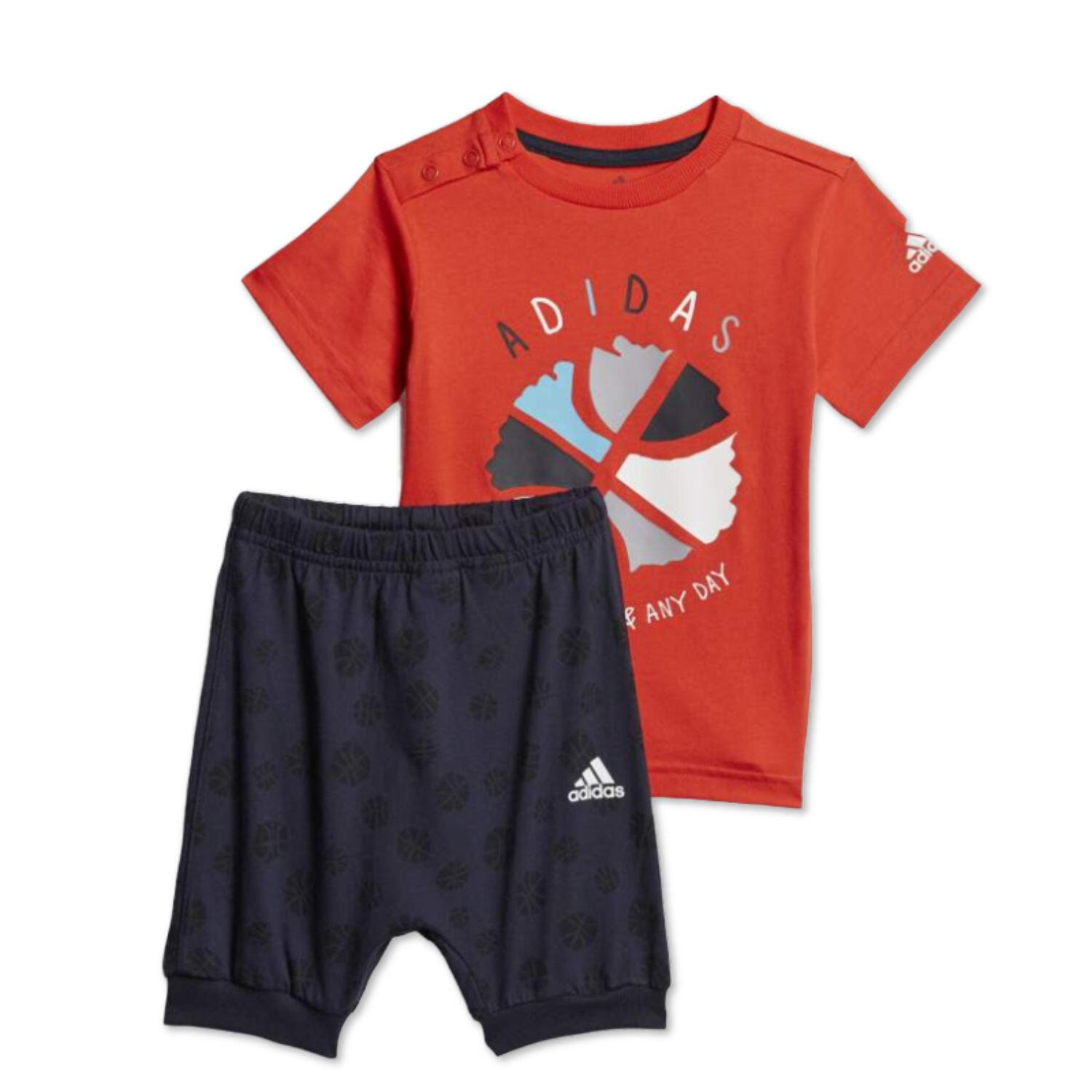 Adidas - Ensemble T-shirt + Short Enfant Adidas Summer Set Coton - Maillot Manches Courtes - Noir - Decathlon