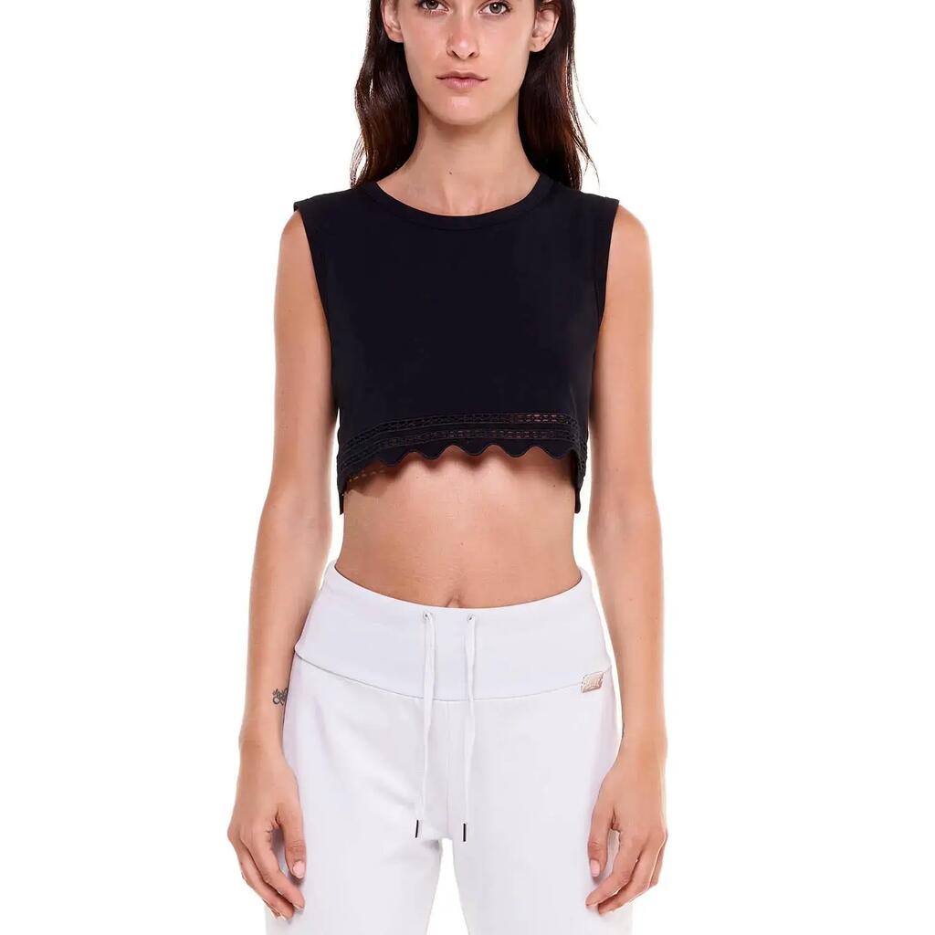 Woman t-shirt sleveless Black Boring