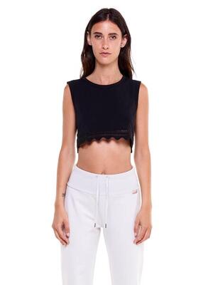 Schwarz-weißes Damen-Tanktop