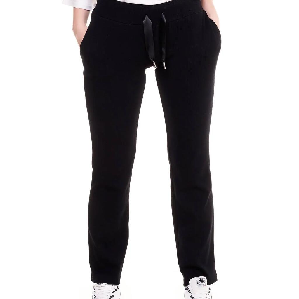Woman rib sweatpants Black Boring