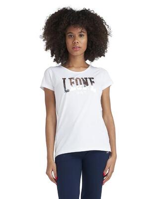 Leone Damen-T-Shirt mit kurzen Ärmeln und großem Basic-Logo