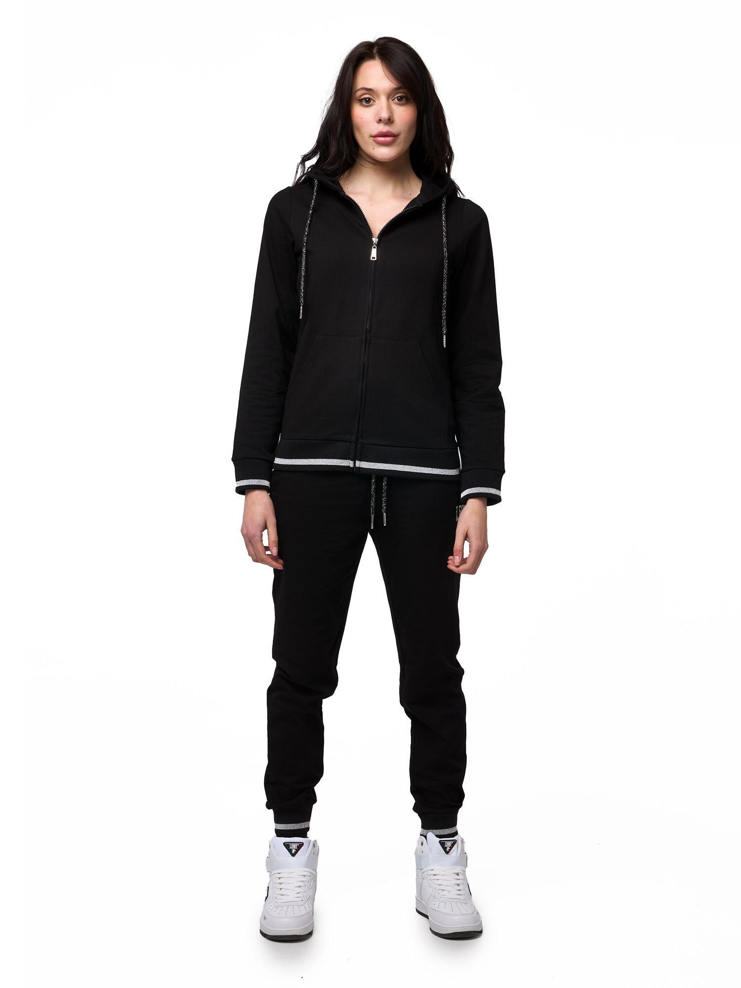 Tuta da donna con felpa con cappuccio e zip e joggers non felpata Leone Bright 6/8