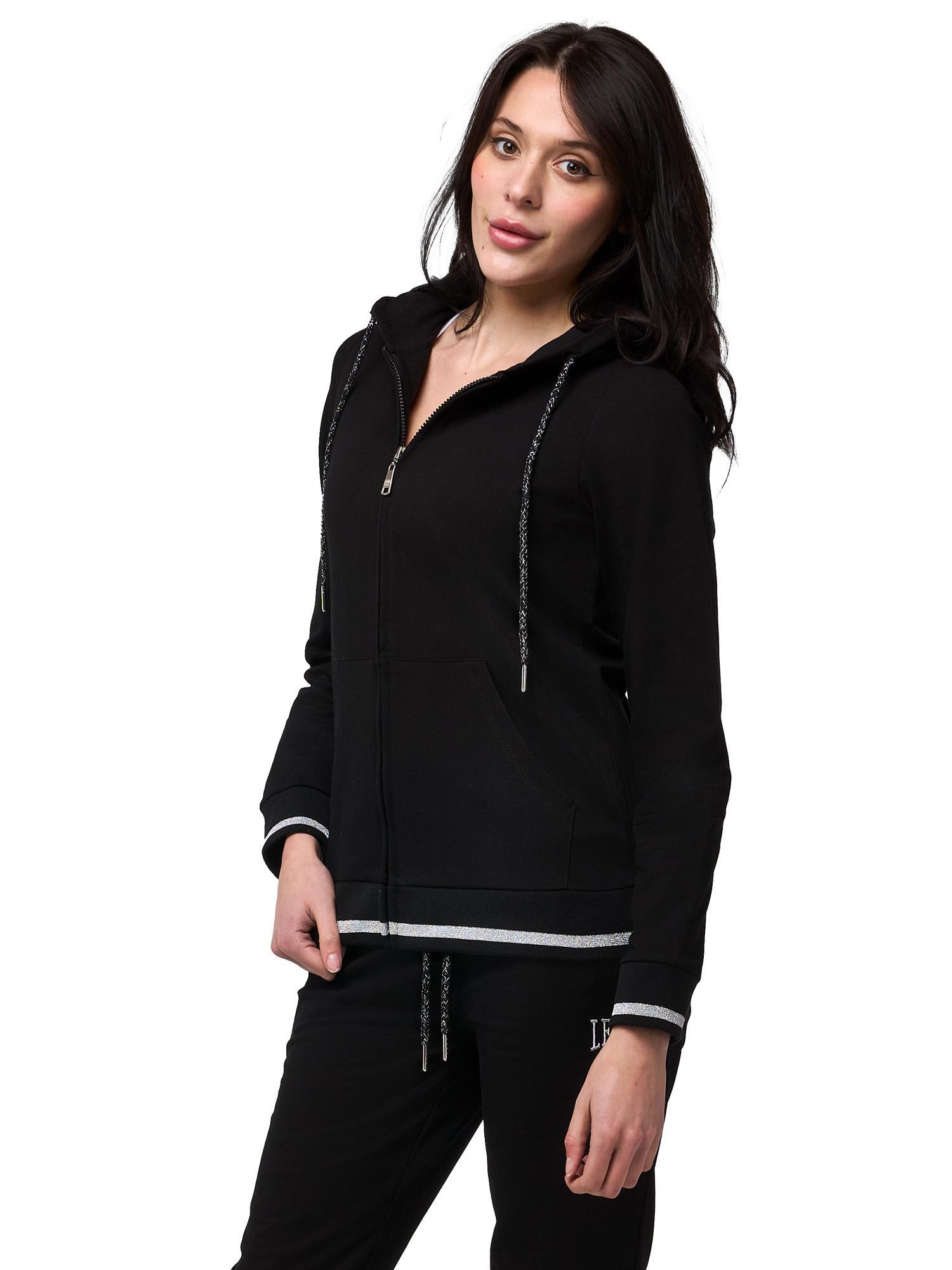 Tuta da donna con felpa con cappuccio e zip e joggers non felpata Leone Bright 7/8