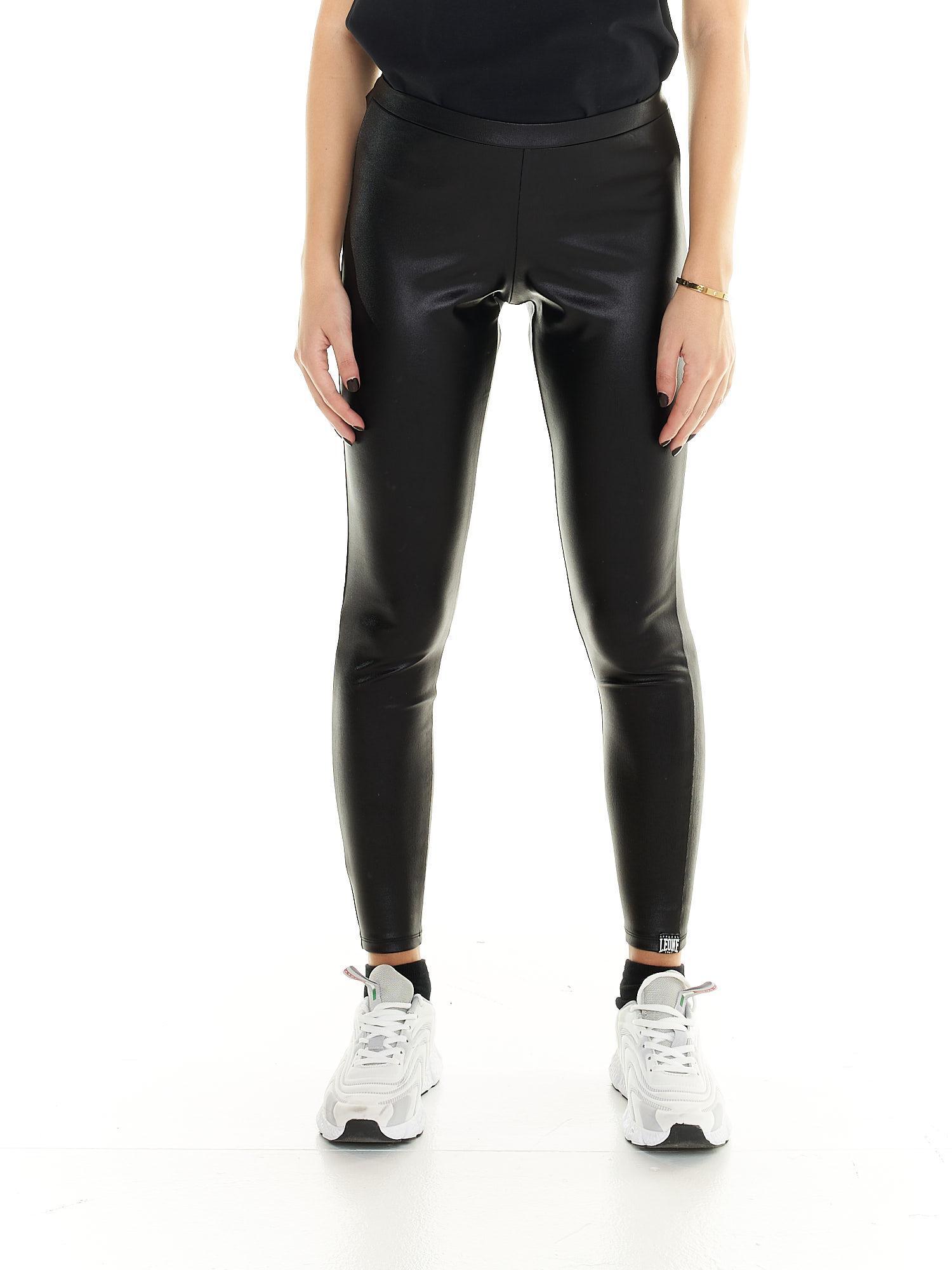 LEONE 1947 APPAREL Leggings femininas de couro sintético Leone Blackout
