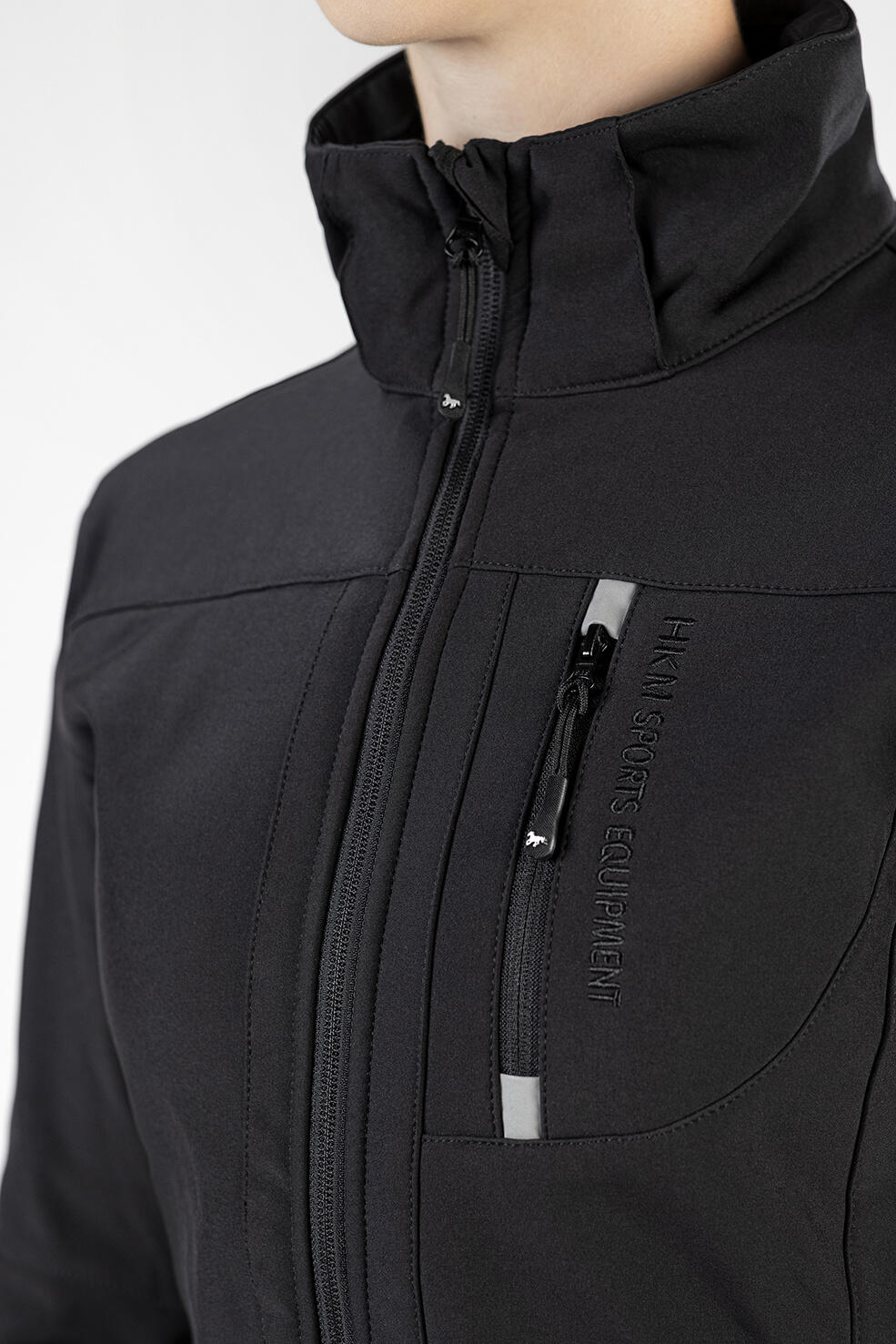 Dames Reitjacke HKM Softshell donkerblauw 4/6