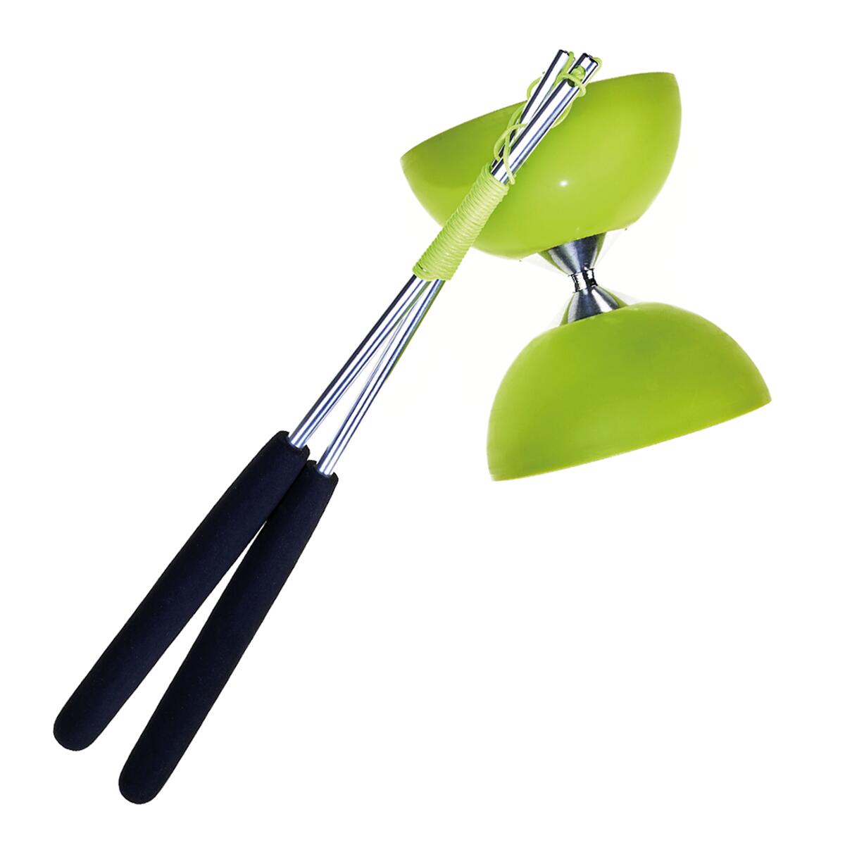 Diabolo Set Basic Vert Clair - Jonglage Débutant Enfant & Adulte, Baguettes Aluminium, Ficelle Extra, Guide Inclus - Freizeitsport