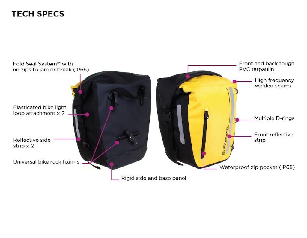 Waterproof 17 Litre Bicycle Pannier Bag Yellow 7/7