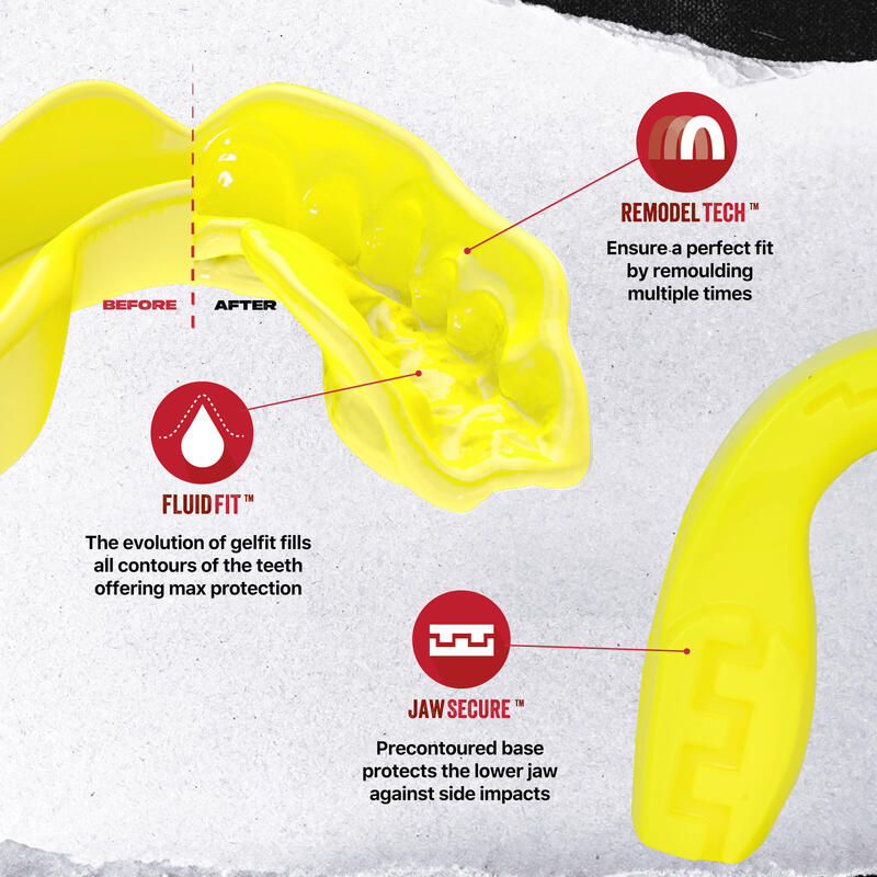 Protège dents pour adulte SafeJawz Intro Series Jaune fluo