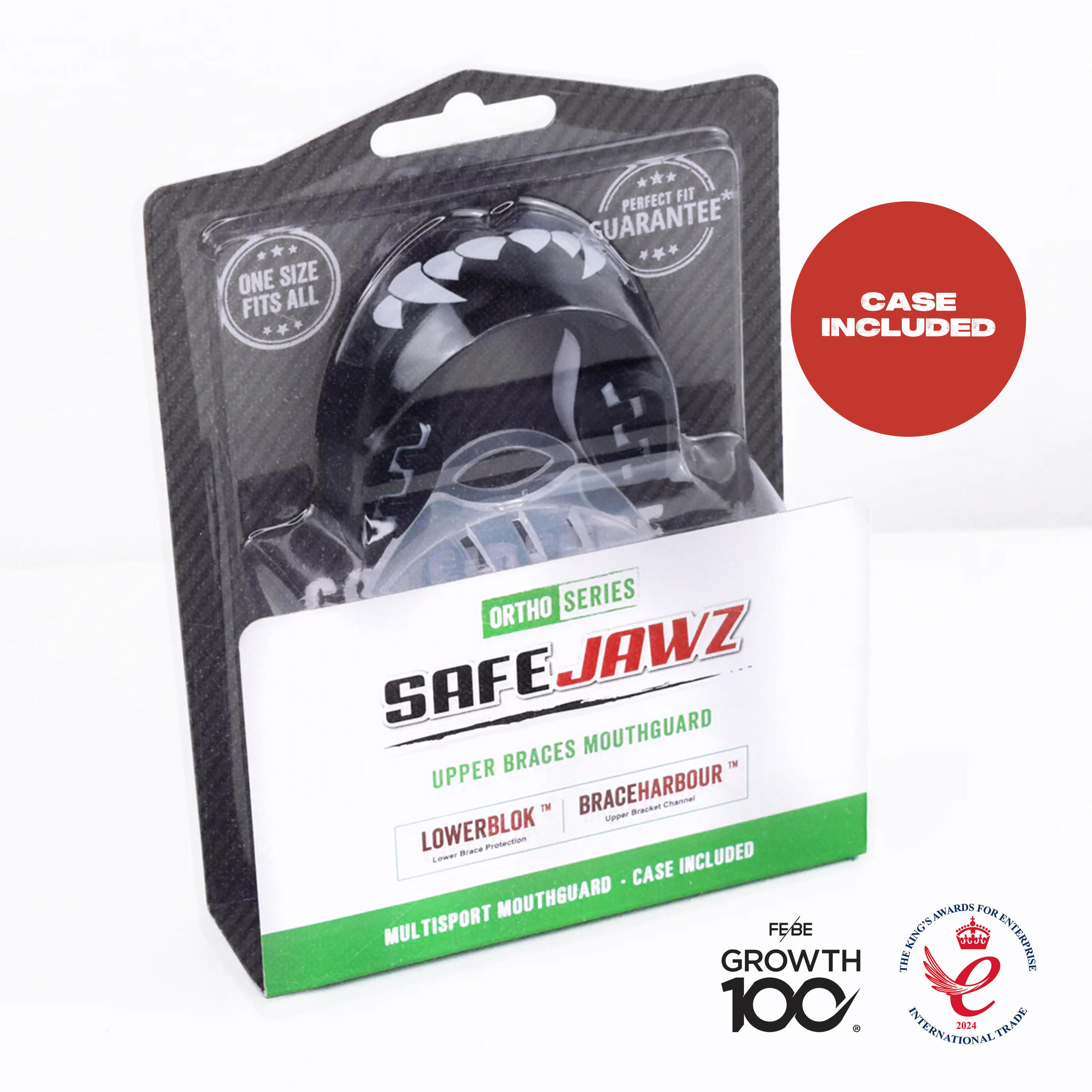 Protector Bucal Negro Safejawz Ortho Series Para Brackets 'fangz' 5/7