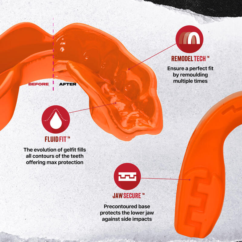 Protège dents pour adulte SafeJawz Intro Series Orange fluo