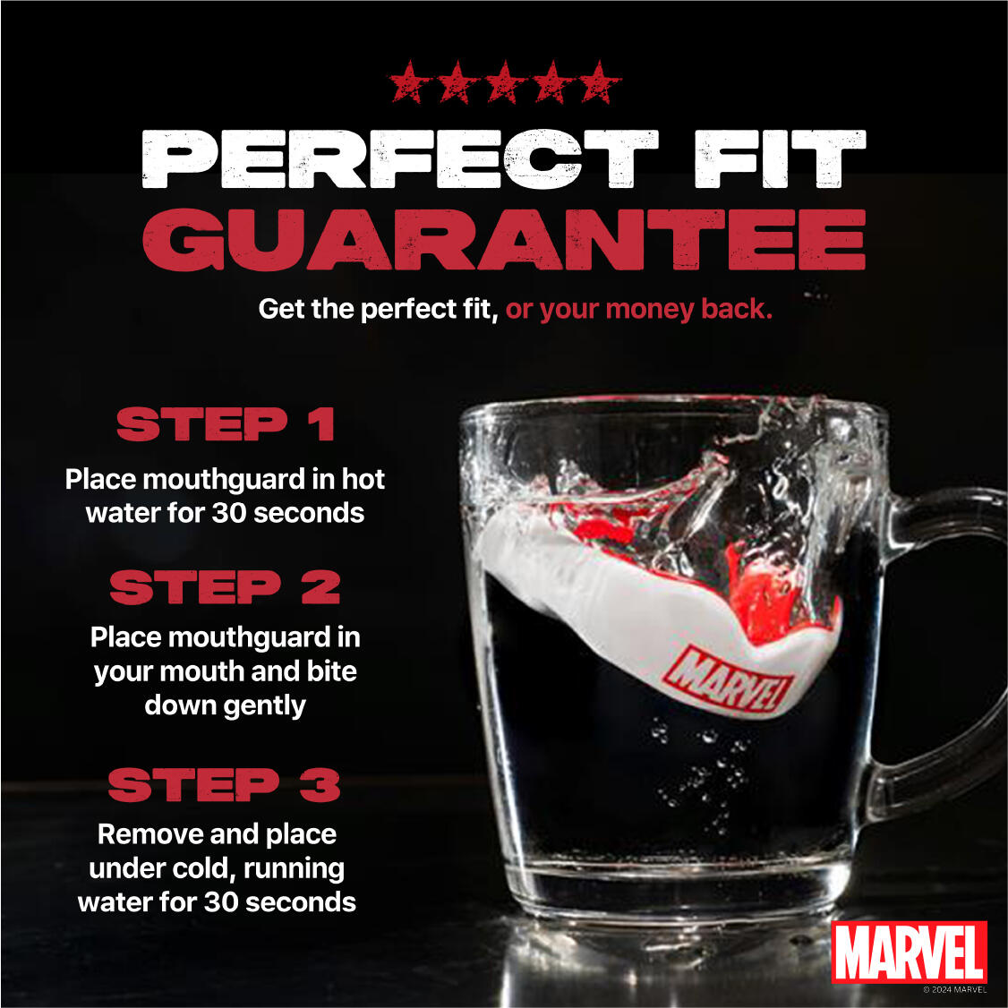 Protetor bucal esportivo com logotipo da Marvel 4/7