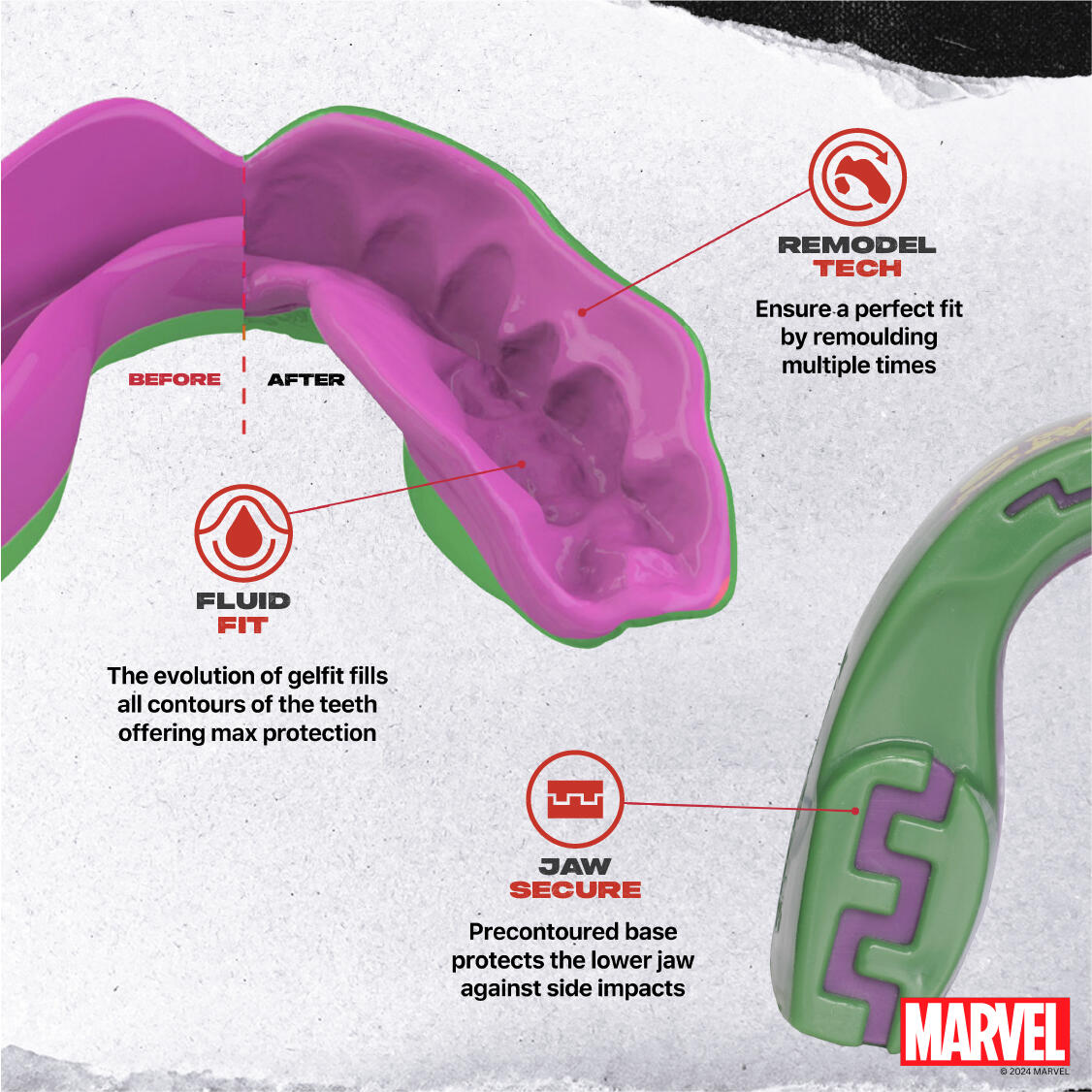 Protège dents Marvel pour adulte SafeJawz Hulk 3/7