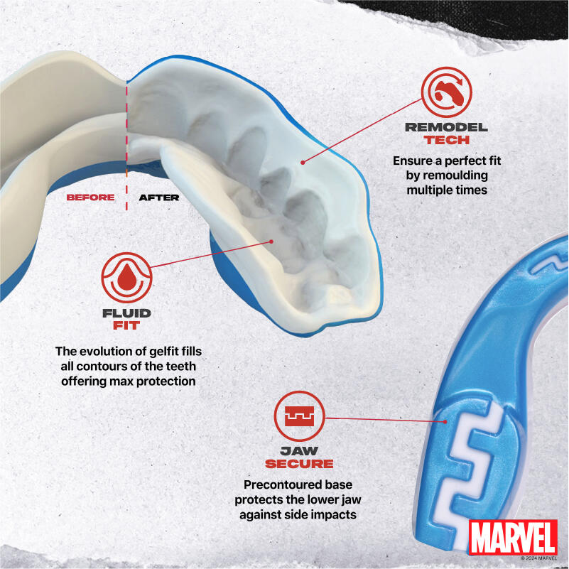 Protège dents Marvel pour adulte SafeJawz Captain America 3/7