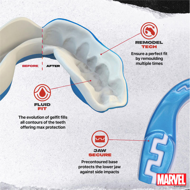 Protège dents Marvel pour adulte SafeJawz Captain America