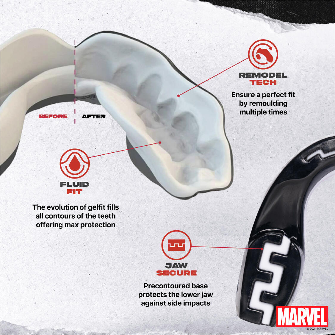 Protège dents Marvel pour adulte SafeJawz Venom 3/7