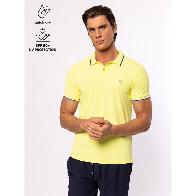 Tricou cu mânecă scurtă, cu guler, pentru bărbați DERMOS25