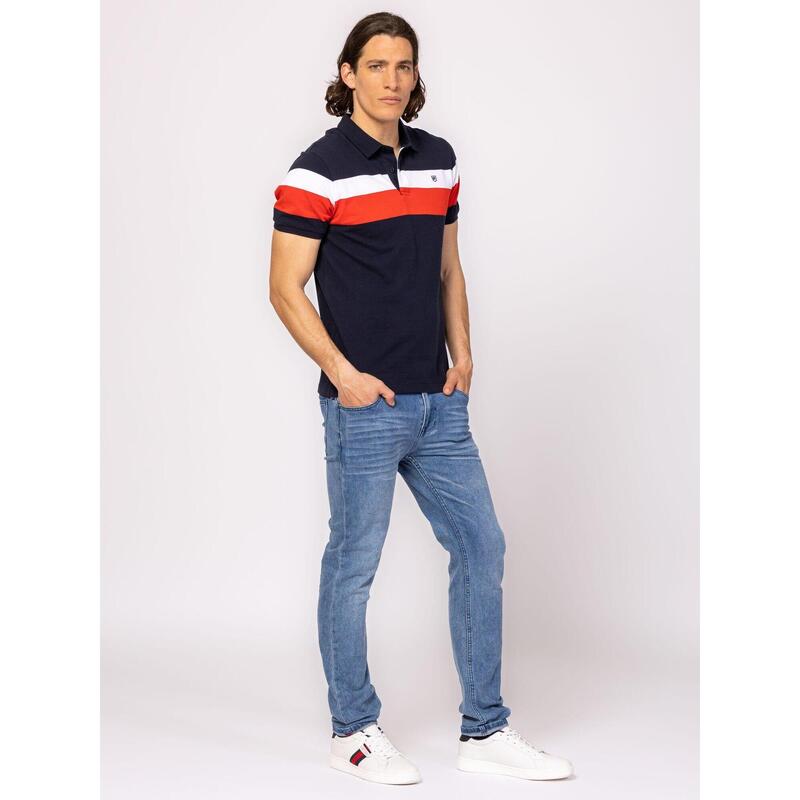 Tricou cu mânecă scurtă, cu guler, pentru bărbați DOMINIC
