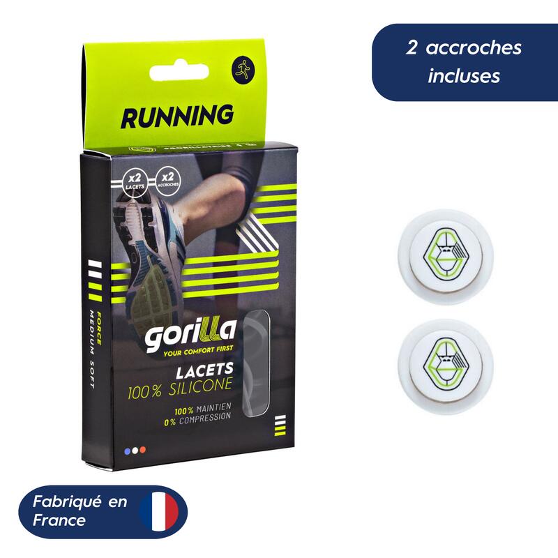 Lacets Élastiques Course Running Confort Optimal en Silicone  - noir