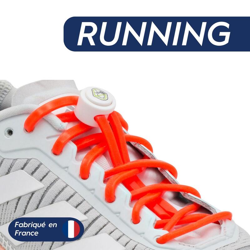 Lacets Élastiques Course Running Confort Optimal en Silicone  - rouge fluo