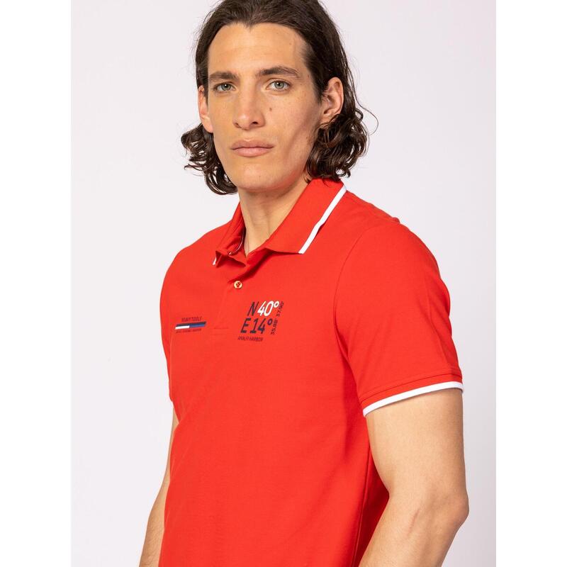 Tricou cu mânecă scurtă, cu guler, pentru bărbați DERNET