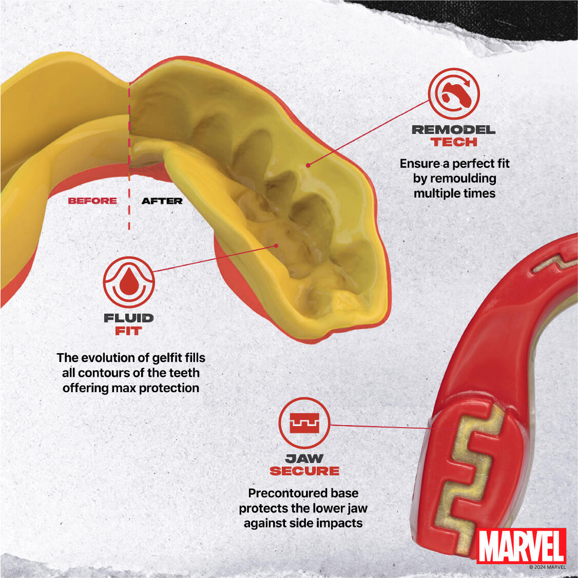 Protector Bucal Marvel Para Adultos Safejawz Iron-man 3/7