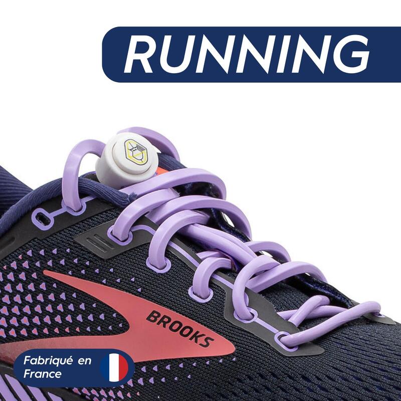 Lacets Élastiques Course Running Confort Optimal en Silicone  - parme