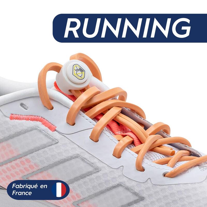 Lacets Élastiques Course Running Confort Optimal en Silicone  - rose saumon