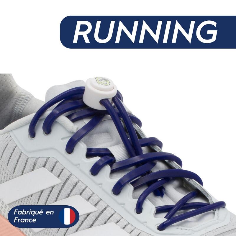 Lacets Élastiques Course Running Confort Optimal en Silicone  - bleu marine