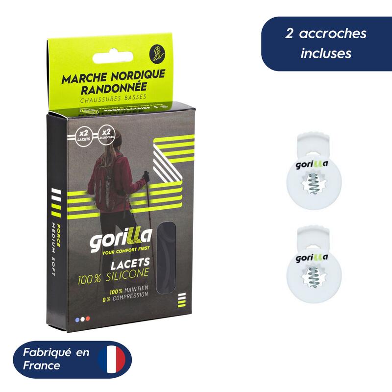 Lacets Ronds Élastiques Pour Chaussure De Randonnée Silicone - orange fluo
