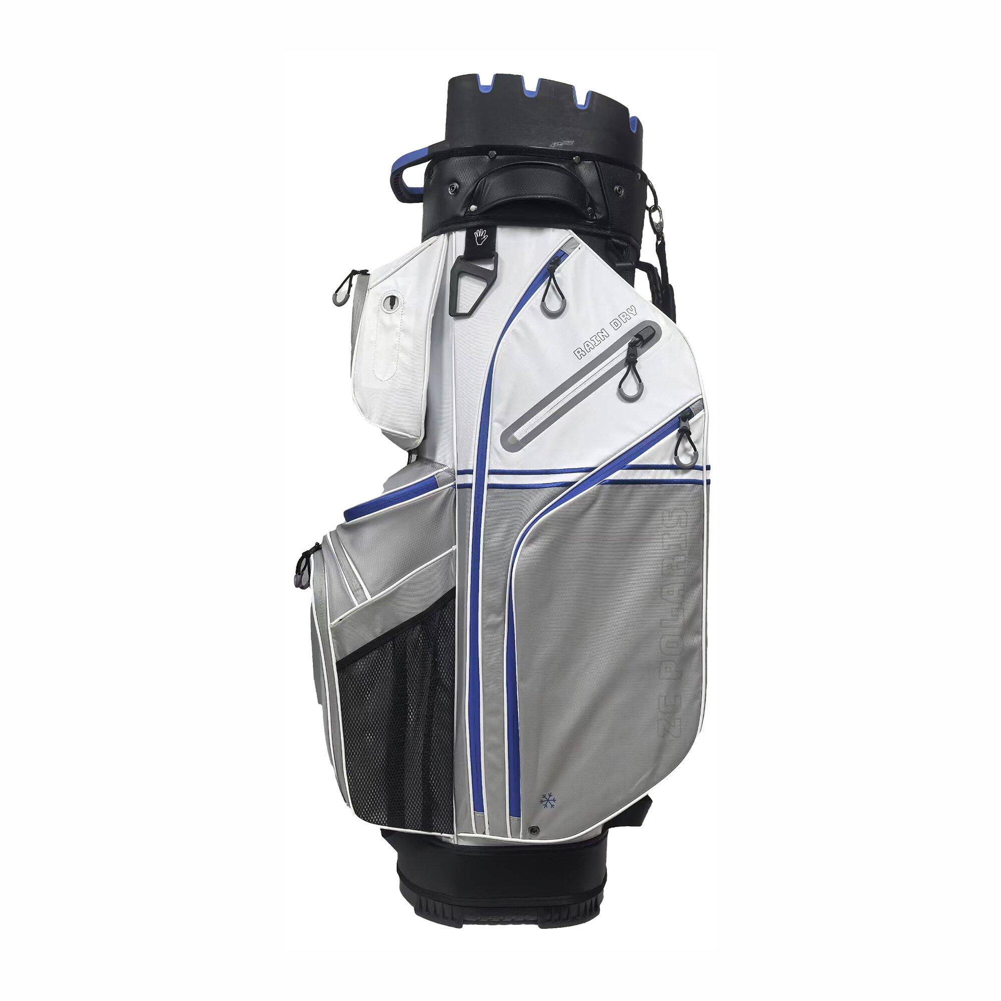 Polaris Rain Dry Waterdichte Golftas - Cartbag - Grijs Wit Blauw 4/4