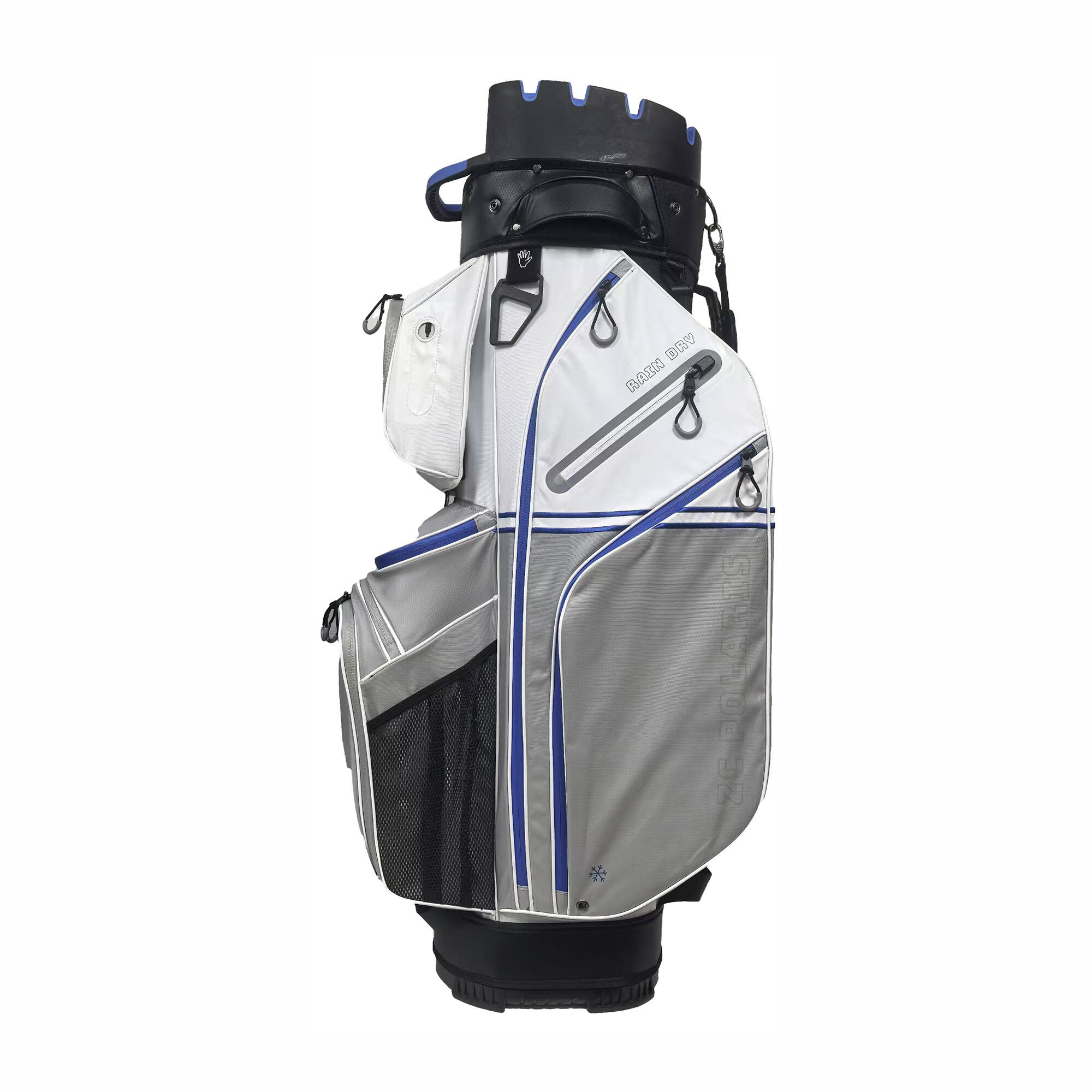 Polaris Rain Dry Waterdichte Golftas - Cartbag - Grijs Wit Blauw 2/4