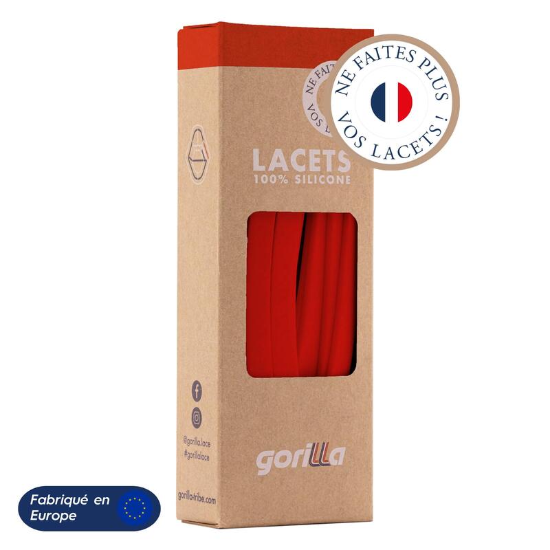 Lacets Élastiques Larges Enfant Auto-Serrants Sneakers Silicone - rouge