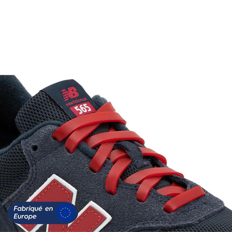 Lacets Élastiques Larges Enfant Auto-Serrants Sneakers Silicone - rouge